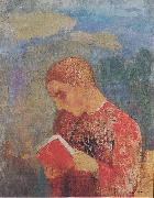 Odilon Redon Elsass oder Lesender Monch oil